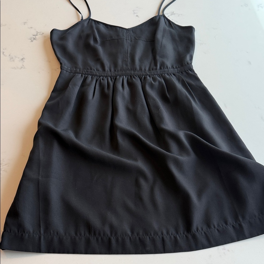 J. Crew Black Sweetheart Mini Slip Dress